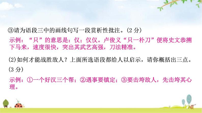 中考语文复习新考法引领训练一多部名著综合作业课件05