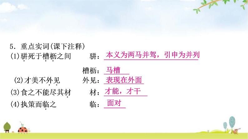 中考语文复习文言文13马说教学课件第7页