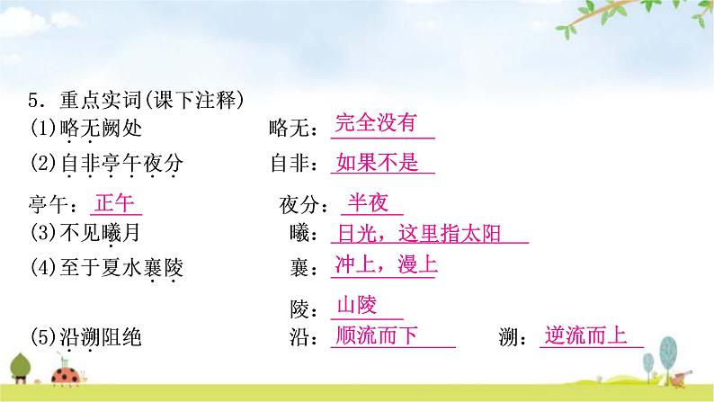 中考语文复习文言文14三峡教学课件08