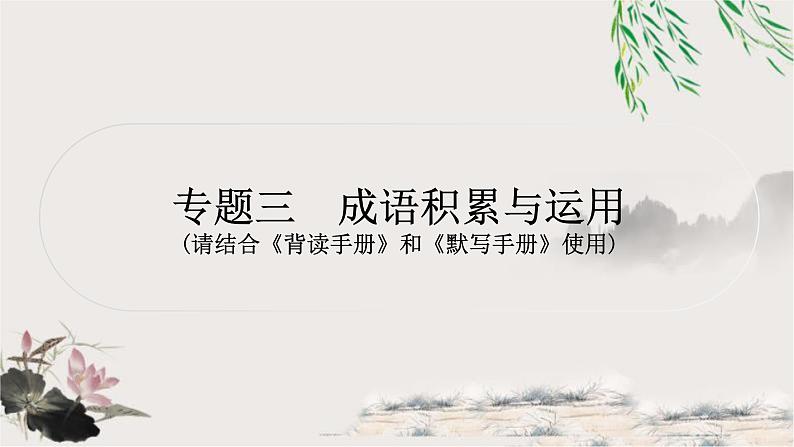 中考语文复习积累运用专题三成语积累与运用教学课件第1页