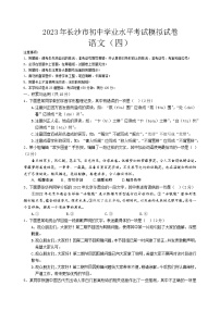 2023年湖南省长沙市初中学业水平考试模拟试卷（四）（含答案）