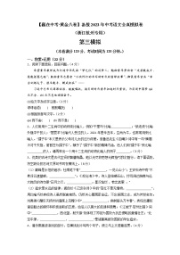 黄金卷03（原卷版+解析版）-【赢在中考·黄金8卷】备战2023年中考语文全真模拟卷（浙江杭州专用）