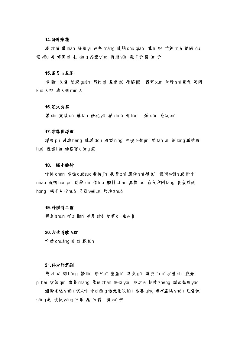 字音字形汇总-2022-2023学年七年级语文下学期期中期末考前单元复习+专项练习+模拟金卷（部编版）原卷版第3页