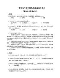 初中语文人教部编版八年级下册名著导读 《钢铁是怎样炼成的》：摘抄和做笔记达标测试