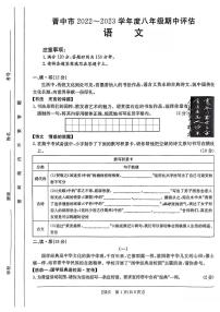 山西省晋中市2022-2023年度初中八年级下学期期中测试 语文试题及答案