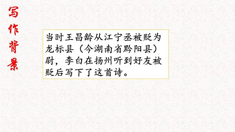 《闻王昌龄左迁龙标遥有此寄》课件03