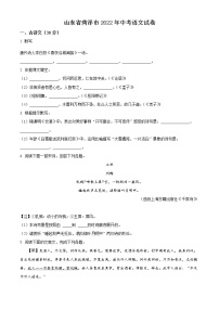 2022年山东省菏泽市中考语文真题（原卷版）