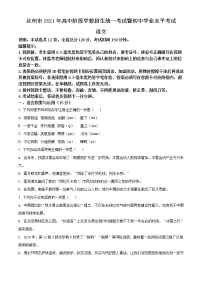 四川省达州市2021年中考语文试题（原卷版）