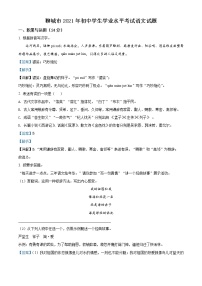 精品解析：山东省聊城市2021年中考语文试题（解析版）