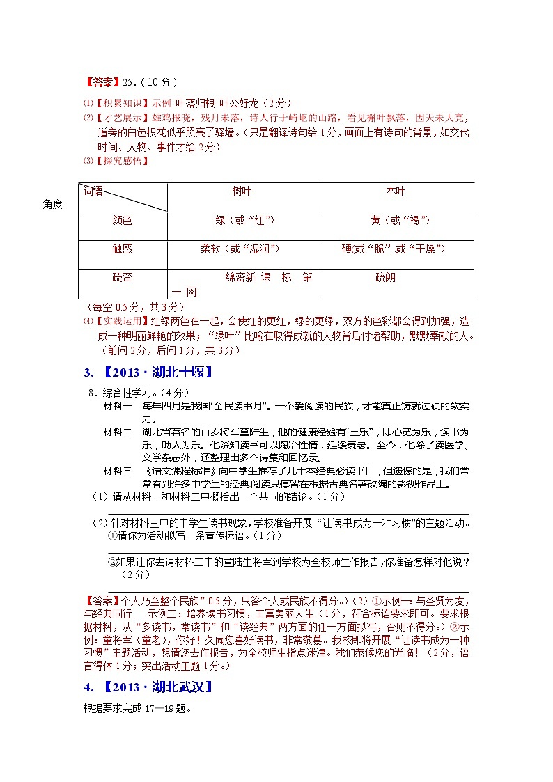 2013年中考语文试题分类汇编：材料探究题第3页