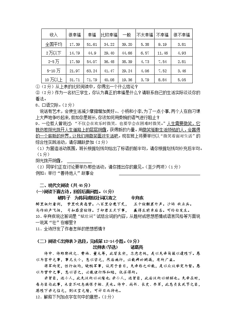 2013年湖北省孝感市中考语文模拟试题（一）第2页