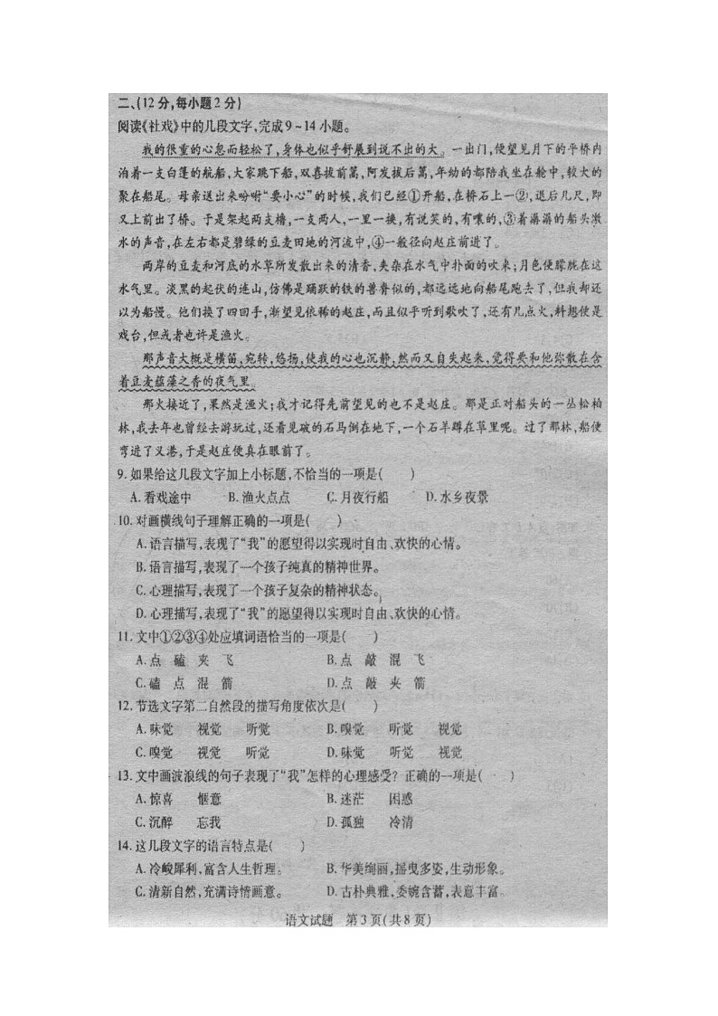 2013年泰安市中考语文试题及答案第3页