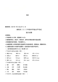 四川省南充市2020年中考语文试题（原卷版）