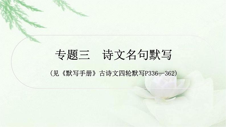 中考语文复习专题三诗文名句默写专题四文学文化常识作业课件第1页