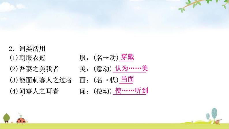 中考语文复习课内文言文基础储备练5邹忌讽齐王纳谏课件第5页