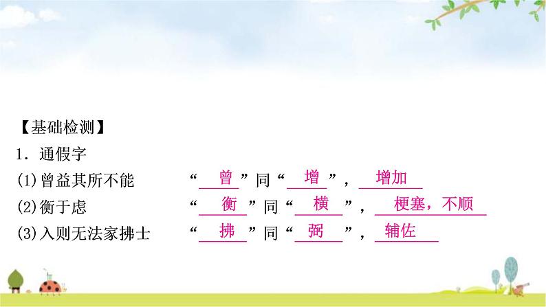 中考语文复习课内文言文基础储备练25生于忧患，死于安乐课件第3页