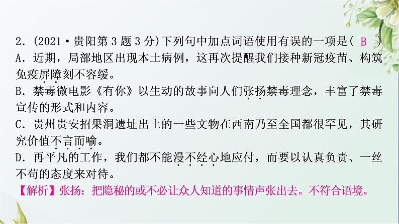 中考语文复习基础积累专题二词语理解与运用教学课件第5页