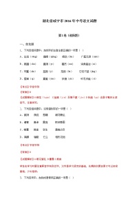 2016年咸宁市中考语文试题及答案解析版