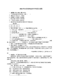 2016年南京市中考语文试题解析版