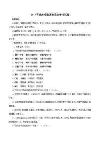 2017年临沂市中考语文试卷及答案卷