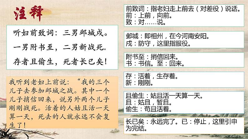 第24课《唐诗三首——石壕吏》课件2022—2023学年部编版语文八年级下册06