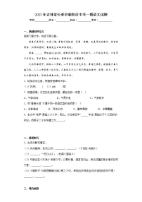 2023年吉林省长春市朝阳区中考一模语文试题（含答案）