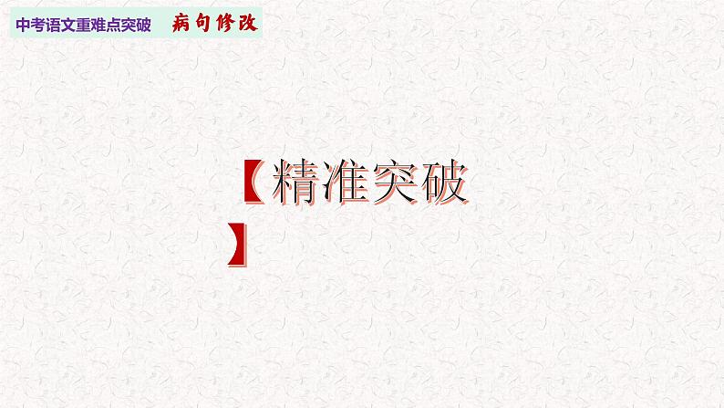 一、病句修改   中考语文重难点突破系列课件第5页