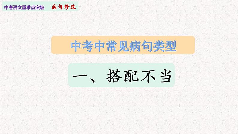 一、病句修改   中考语文重难点突破系列课件第7页