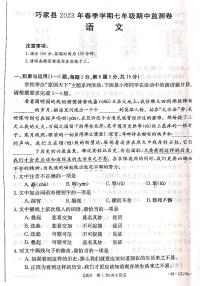 云南省昭通市巧家县2022-2023学年七年级下学期4月期中语文试题