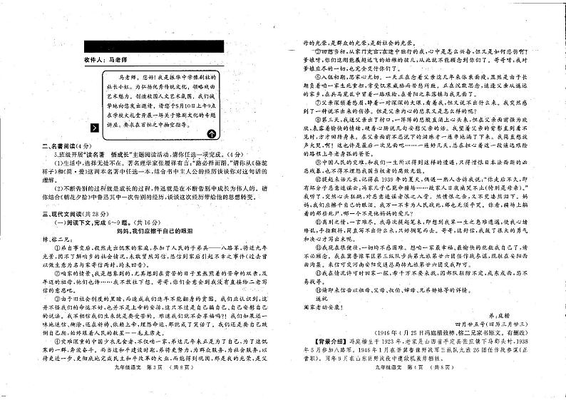 2023年河南省驻马店市中考二模语文试题02