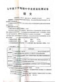 河南省安阳市安阳县2022-2023学年七年级下学期期中考试语文试题