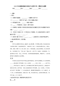 2023年安徽省滁州市南片五校中考二模语文试题（含答案）