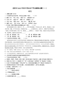 2023年辽宁省沈阳市中考一模语文试题（含答案）