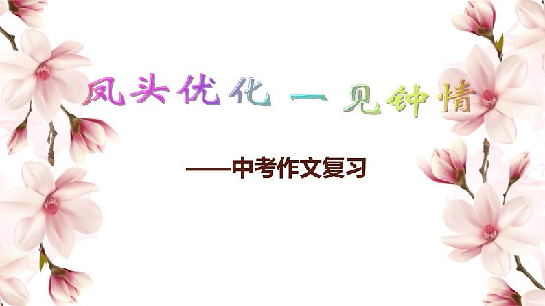 中考作文写作指导：作文开头《凤头优化，一见钟情》课件01