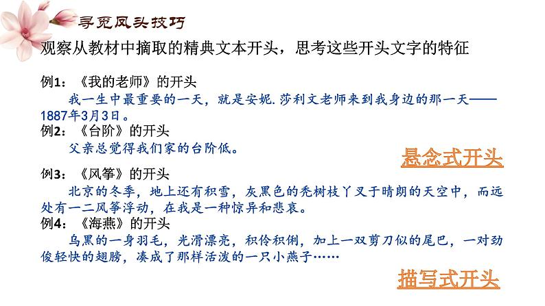 中考作文写作指导：作文开头《凤头优化，一见钟情》课件05