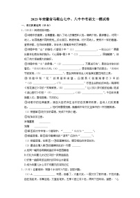 2023年安徽省马鞍山市第七中学、第八中学中考语文一模试卷