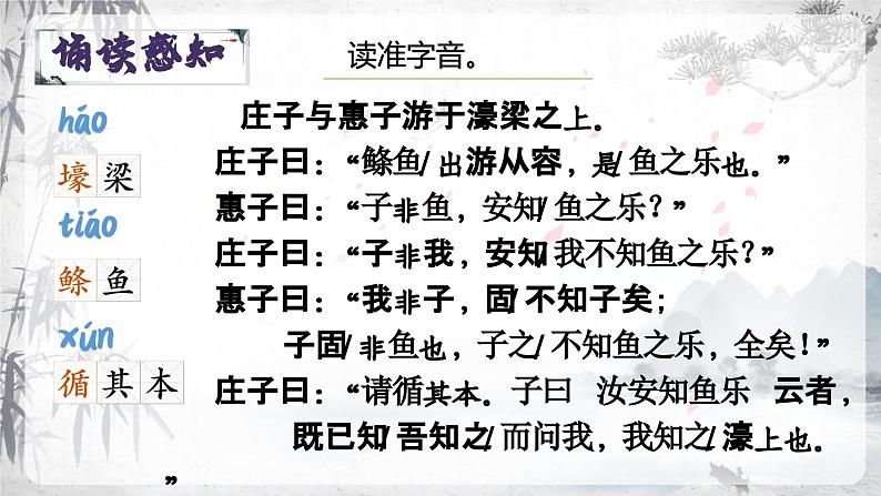 21－2《庄子与惠子游于濠梁之上》部编版语文八年级下册课件第6页