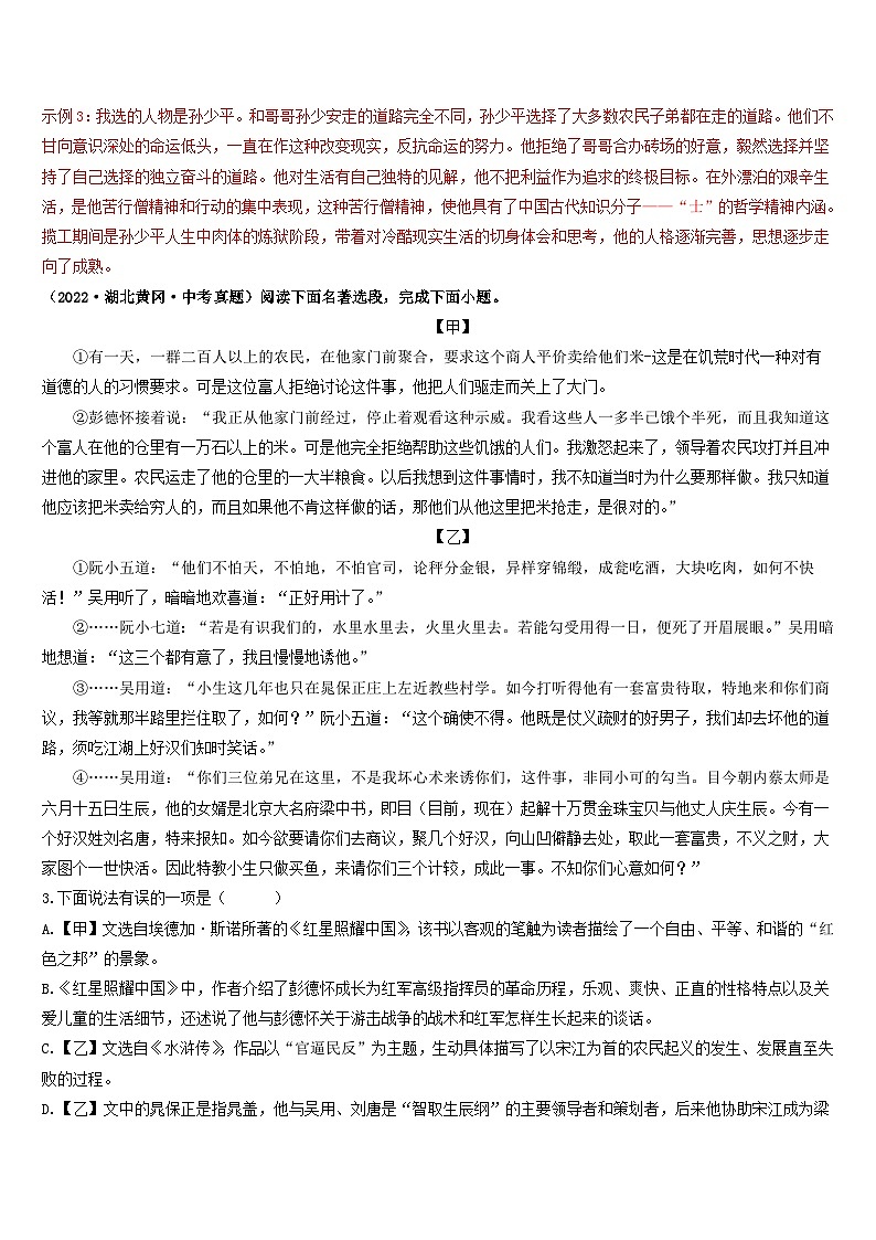 专题六     名著阅读（讲练综合）（解析版）第2页