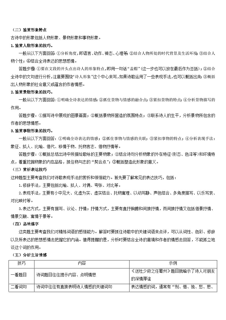 专题七     诗词曲阅读（讲练综合）（原卷版）第3页