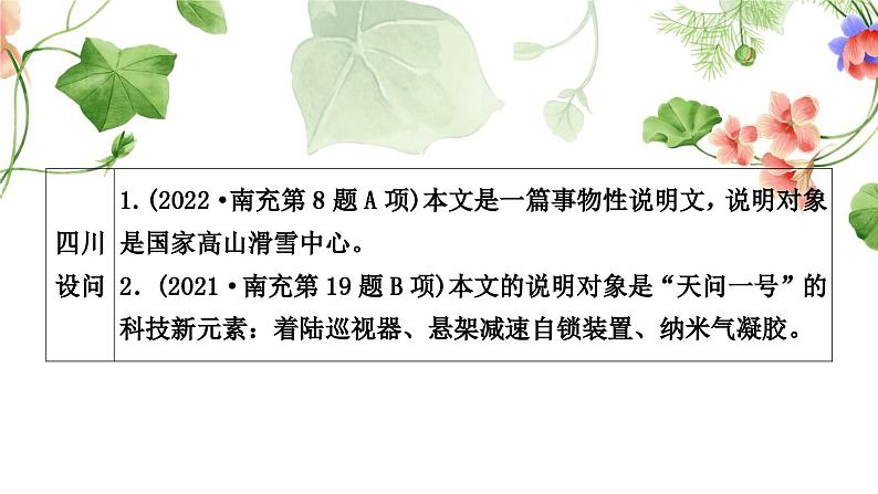中考语文复习说明文阅读重温课文学考点教学课件04