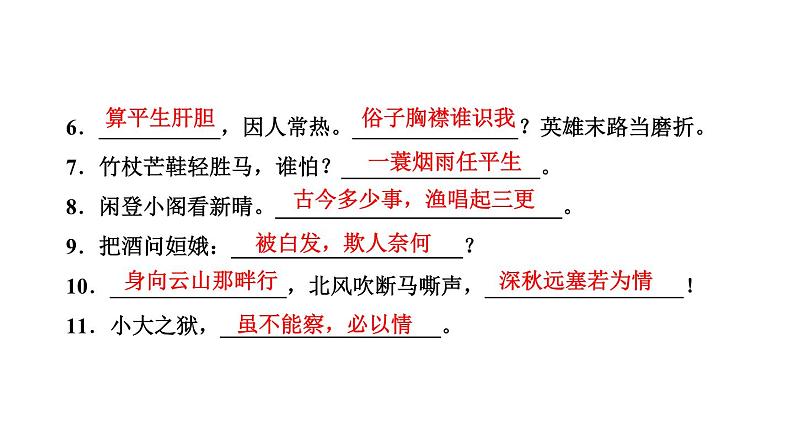 期末复习-专题四　古诗文默写 讲练课件—2020-2021学年九年级下册语文部编版03