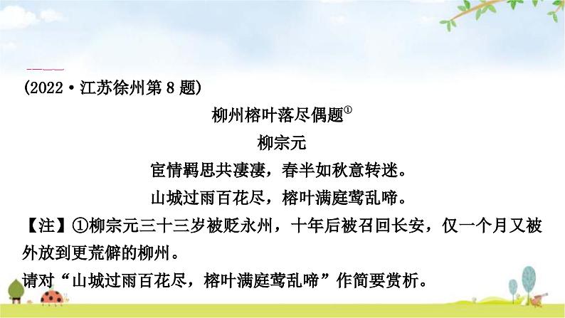 中考语文复习考点二诗句赏析教学课件06