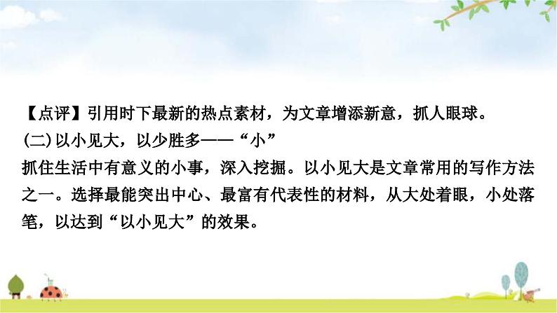 中考语文复习考场作文应对策略第三讲天机云锦任我剪裁——选材和加工教学课件05