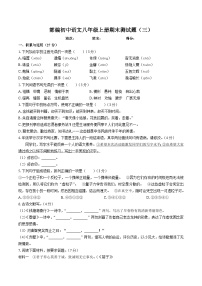 部编初中语文八年级上册期末测试题（三）（附答案）