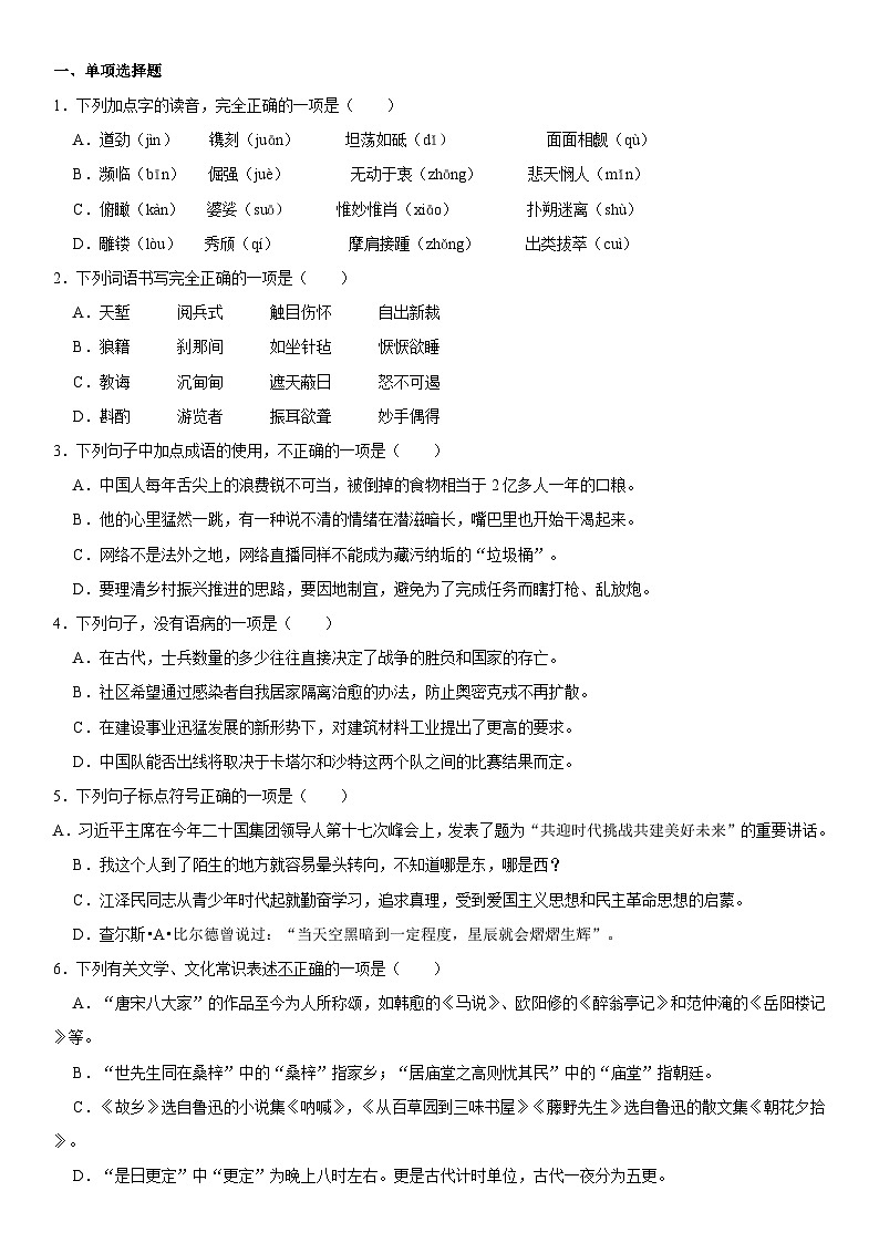 四川省广安市华蓥市中考语文一模试卷（含详细解析）01