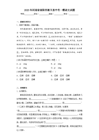 2023年河南省南阳市淅川县中考一模语文试题（含答案）