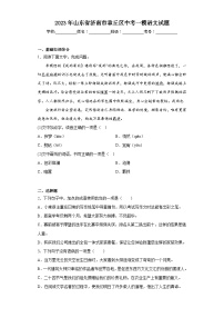 2023年山东省济南市章丘区中考一模语文试题（含答案）
