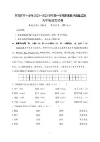 新疆阿克苏地区2022—2023学年九年级上学期期末质量监测语文试卷