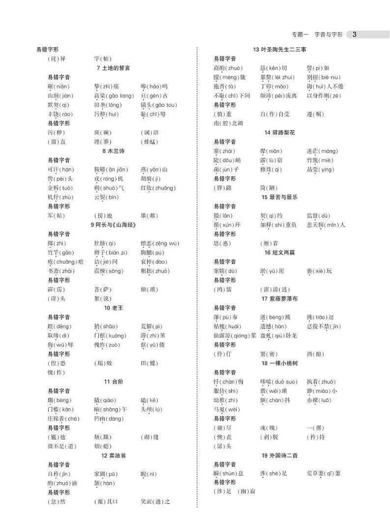 中考语文总复习专题知识要点第3页