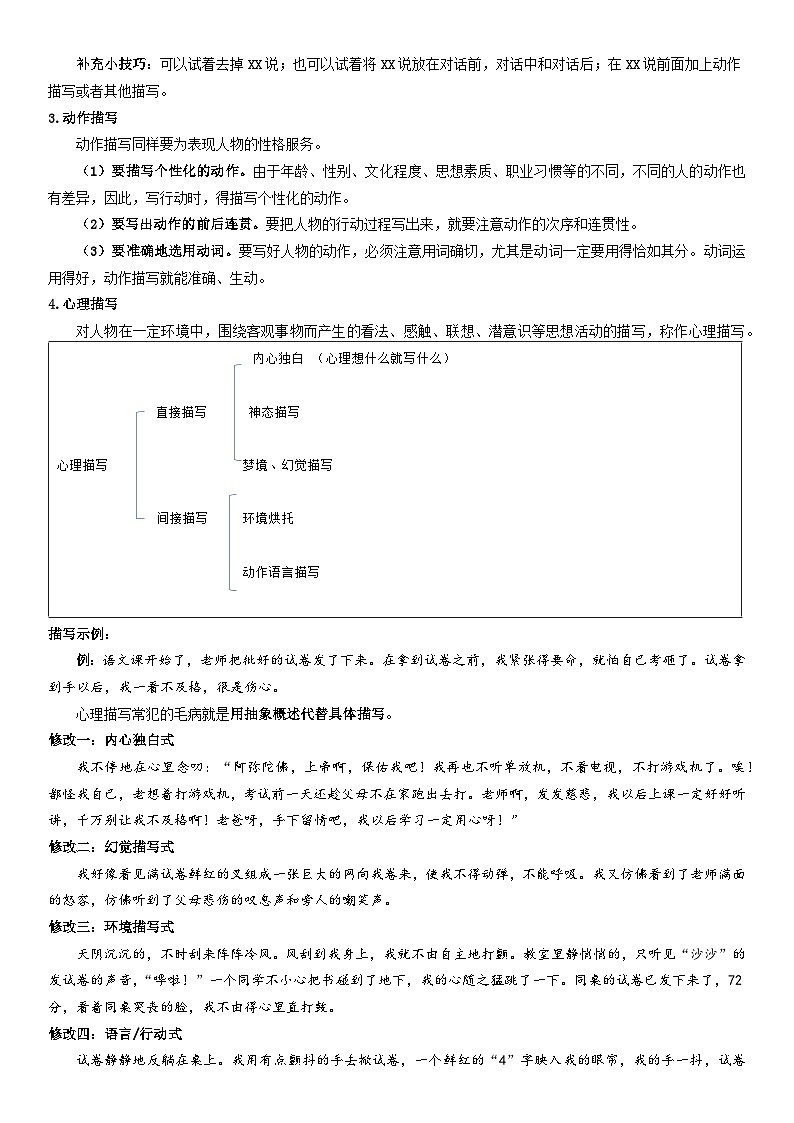 第15讲：记叙文（六）人物描写-暑假讲义（学生版+教师版）-八年级语文部编版（五四学制）上册03